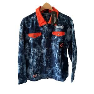 NFL  x  The Wild Collective Chicago Bears Womens Tie-Dye Denim Jacket Coat Sz L